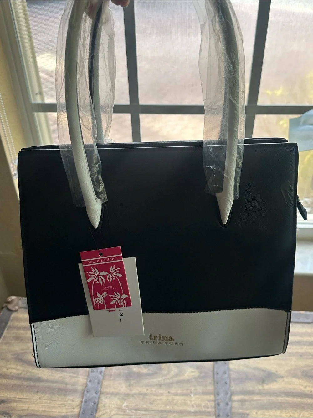 Women’s Two-Tone Black and White Tote Bag